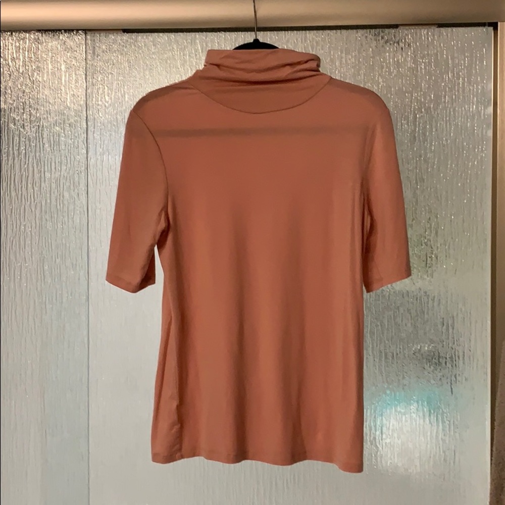 Short sleeve rose turtleneck